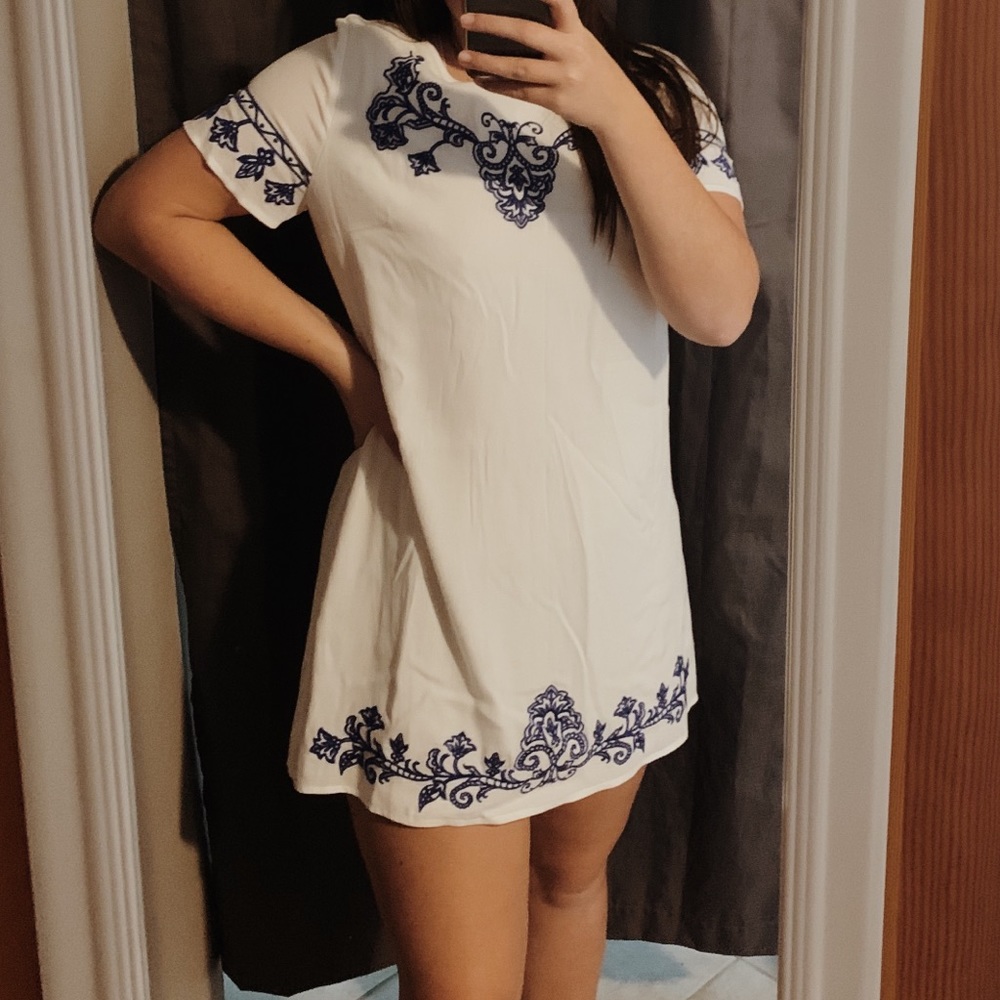 embroidered white dress!